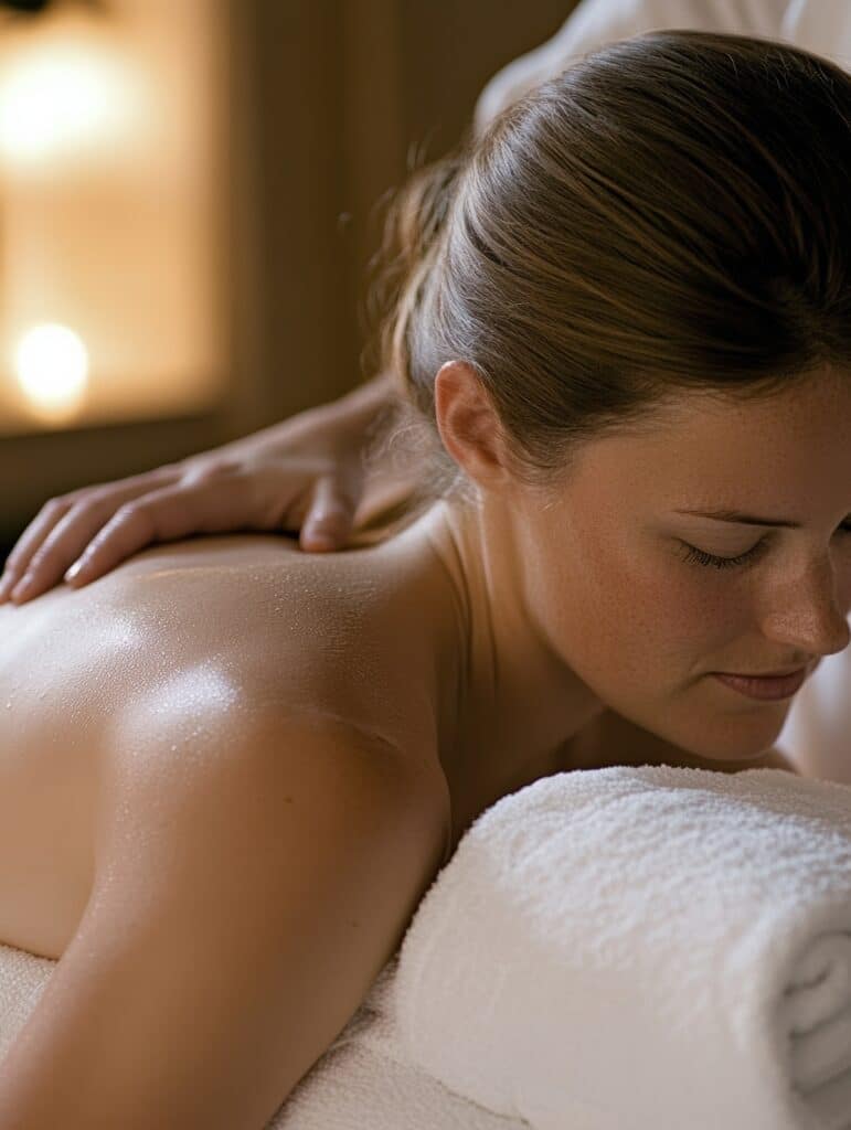 Massage relaxant du dos en institut de bien-être pour une profonde détente corporelle